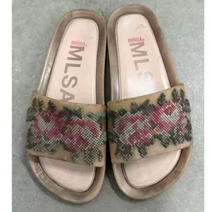 Melissa Pink Women's Beach Pixel Floral Pool Slide‎ Sandals Size US 7 thumbnail 3