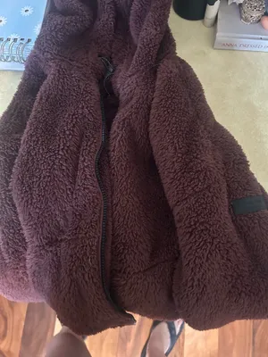 Burgundy Calvin Klein fleece jacket thumbnail 1