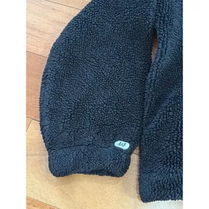 Abercrombie & Fitch Fleece‎ Pullover Womens Black Sherpa Quarter Zip Large thumbnail 8