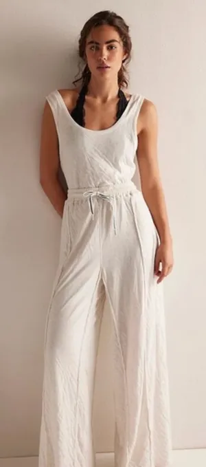 Free People Wait a Minute Jumpsuit in Oatmeal S thumbnail 1