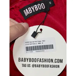 NWT Babyboo Saoirse Red Floral Jacquard Strapless Fit & Flare Midi Dress Size S thumbnail 14