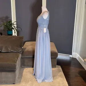 Women’s Full Length V-Neck Chiffon Bridesmaid Party Dress Size 2 NWT thumbnail 4