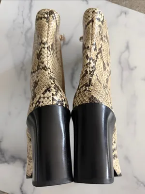 SCHUTZ Raffaela Snake-Embossed Ankle Booties w/Black Block Heel, Size 7.5, NWT thumbnail 4