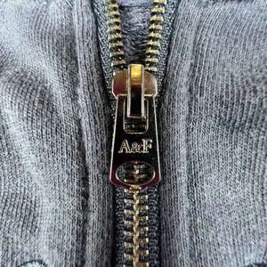 VTG Abercrombie & Fitch Hoodie Women M Blue Embroidered Big Logo Zip Up Y2K 90's thumbnail 6