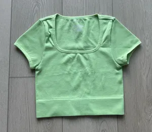 Wild Fable lime green tight athletic crop top women’s XS thumbnail 1