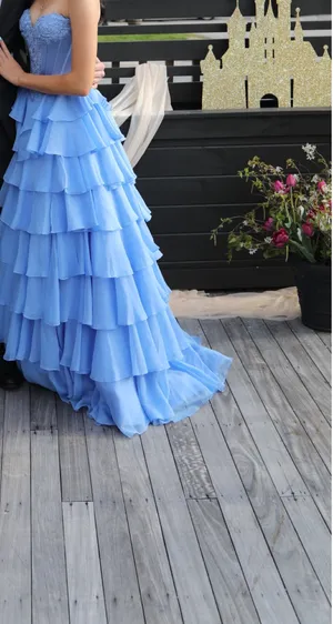 Sherri Hill Prom Dress Blue thumbnail 2