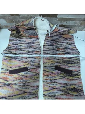 Free PEOPLE Layer Up Vest Wool and Sherpa Aztec print Reversible XS oversized thumbnail 12