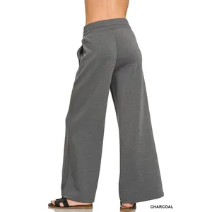 Zenana Scuba Collared Short Sleeve Pullover & Center Seam Pants Set - Medium‎ thumbnail 5