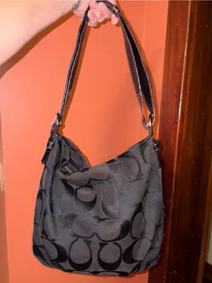 Coach Black Signature Canvas Shoulder Bag thumbnail 4