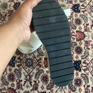 ZARA NWOT Flat Leather Sandal With Buckle Size 12 thumbnail 5