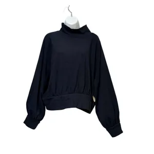 We The Free Free People Black Mock Neck Balloon‎ Sleeve Sweatshirt XL OB1081682 thumbnail 3