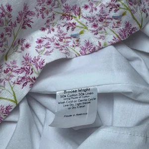 Brooke Wright Floral Kaftan Dress Womens Medium Pink Purple Cotton Linen Maxi‎ thumbnail 8