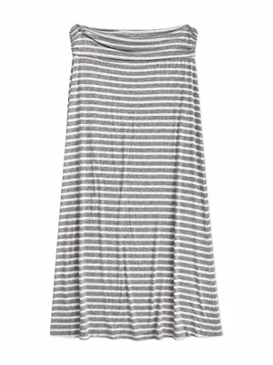 J.Crew Womens S Gray White Striped Maxi Skirt Modal Stretch Pull On thumbnail 2
