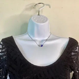 Double Heart Crystal Rhodium Plated Necklace with Crystals thumbnail 9
