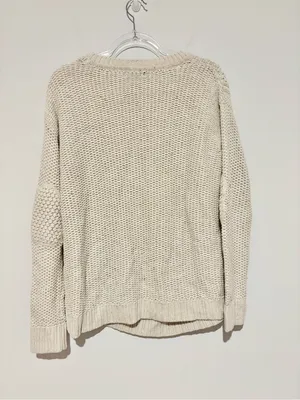 BDG‎ Urban outfitters Cable Knit elbow patch Crewneck Sweater cream size medium thumbnail 3