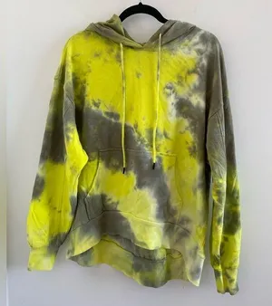 Wild Fable Daybreak Tie-Dye Hoodie In Lime Green & Grey Size L New With Tag thumbnail 1