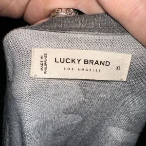 Lucky Brand gray camo cozy XL long sleeve scoop neck top thumbnail 3