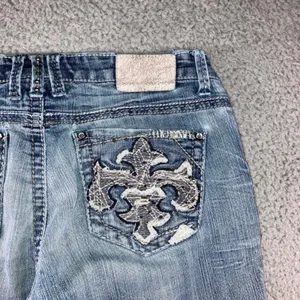Hydraulic Y2K Bootcut Jeans 8 30x31 Low Rise Fleur De Lis Embellished McBling thumbnail 12