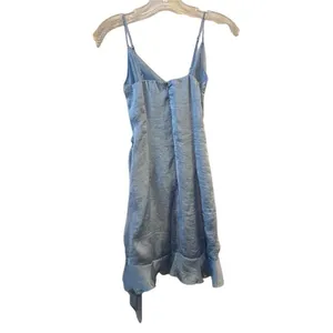Lucy in the‎ Sky XS Blue Asymmetric Faux Wrap Short Dress Sleeveless thumbnail 8