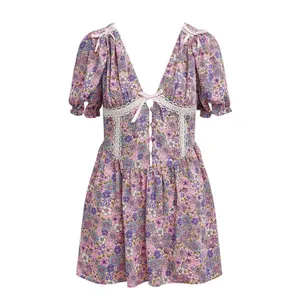 For Love & Lemons Willow Floral Puff Sleeve Mini Dress thumbnail 2