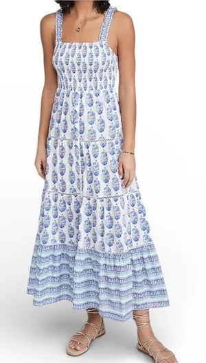 Playa Lucila Women's Smock Border Dress L thumbnail 1