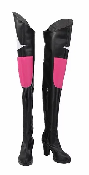 K-pop demon hunters Mira boots-Black and Pink Over-the-Knee Women's Boots thumbnail 1
