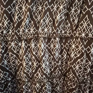 Loft Sun Dress Brown White Geometric Print Size 4 thumbnail 10