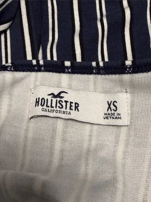 Hollister Navy & White Vertical-Striped Knot Waist Jumpsuit thumbnail 10