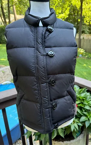 J.Crew Puffer And Waterfowl Down Vest Jacket Womens S Small Black Zip Button thumbnail 1