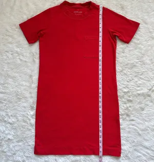 Everlane Dress The Weekend Tee Pocket Crewneck Short Sleeve Red XXS thumbnail 12