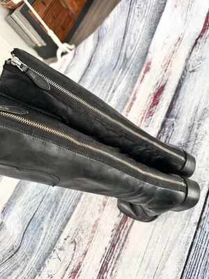 Franco Sarto Black Knee High Leather Boots “Cristo” Wide Shaft thumbnail 3