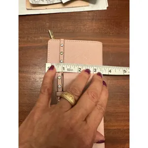 Kate Spade Neda Bifold Wallet Pink Bow Rhinestone Embellished Zip Around‎ VGUC thumbnail 6