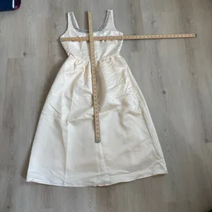 Cider NWT Women's Vintage Style Cream Satin Midi Dress Scoop Embellished Neck S thumbnail 12