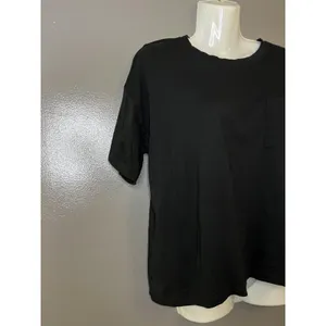 Christian Siriano New York Shirt Womens Medium Black Pocket Crew Neck Tee Top thumbnail 3
