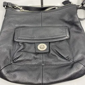 COACH M Size Black Leather Crossbody Bag thumbnail 3