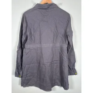 Boden Linen Tunic Shirt Women 12 Gray Floral Button Lagenlook Art Teacher Indie thumbnail 5