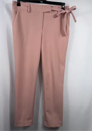 Jules & Leopold Pink Tie Waist Ankle Pants Large thumbnail 1