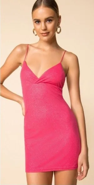 Revolve Superdown Sydney Sparkle Mini Dress in Pink‎ sz small thumbnail 1