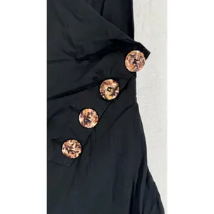 Acler Black Sleeveless Wrap Dress Button Detail‎ Asymmetrical Hem Size US 6 thumbnail 9