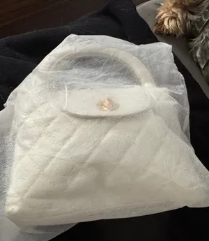Winter White Quilted Crossbody Faux Leather Bag thumbnail 8
