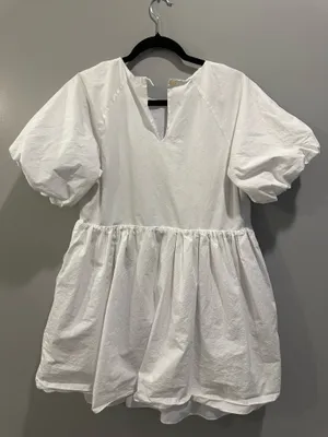 English Factory Short Balloon Sleeve Mini Dress White thumbnail 7