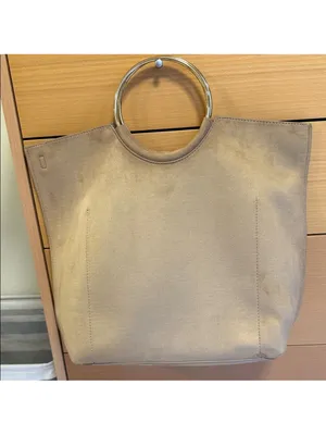 Banana Republic beige Nude gold O Ring Handle Tote Bag with crossbody thumbnail 2