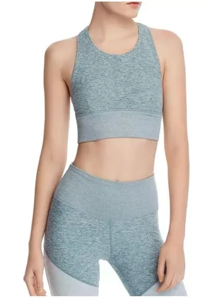ALO Yoga Alosoft Serenity Sports Bra in Heather Blue Size XS thumbnail 1