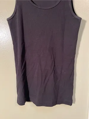 American Giant Women's Size XS Tank Top Black Ribbed‎ Scoop Neck Stretch Cotton thumbnail 3