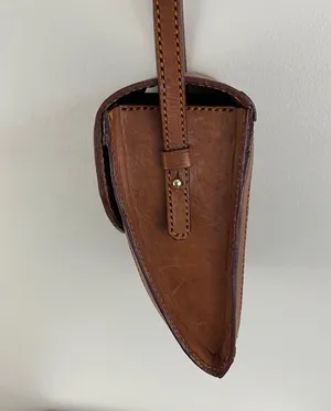 Vintage Southwestern Light Brown Faux Leather Tapestry Panel Crossbody Bag Purse thumbnail 5