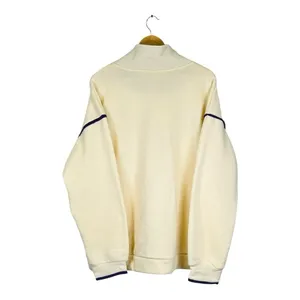 Cream Navy Quarter Zip Pullover Sweatshirt Women 2XL Triangle Zipper Pull‎ NWOT thumbnail 4