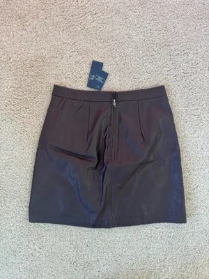 Abercrombie Vegan Leather Brown Skirt thumbnail 4