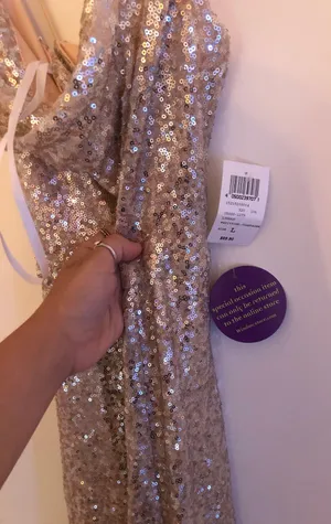 Windsor Rose Gold Sequin Prom Dress thumbnail 4