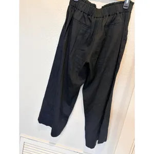 Vince Black Linen Blend Belted Utility Culottes Wide Leg Cropped Pants Size 6 thumbnail 9