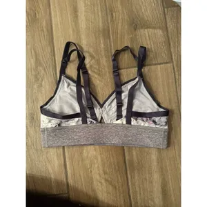 lululemon athletica size 6 adjustable grey blue pink sports bra criss cross back thumbnail 2